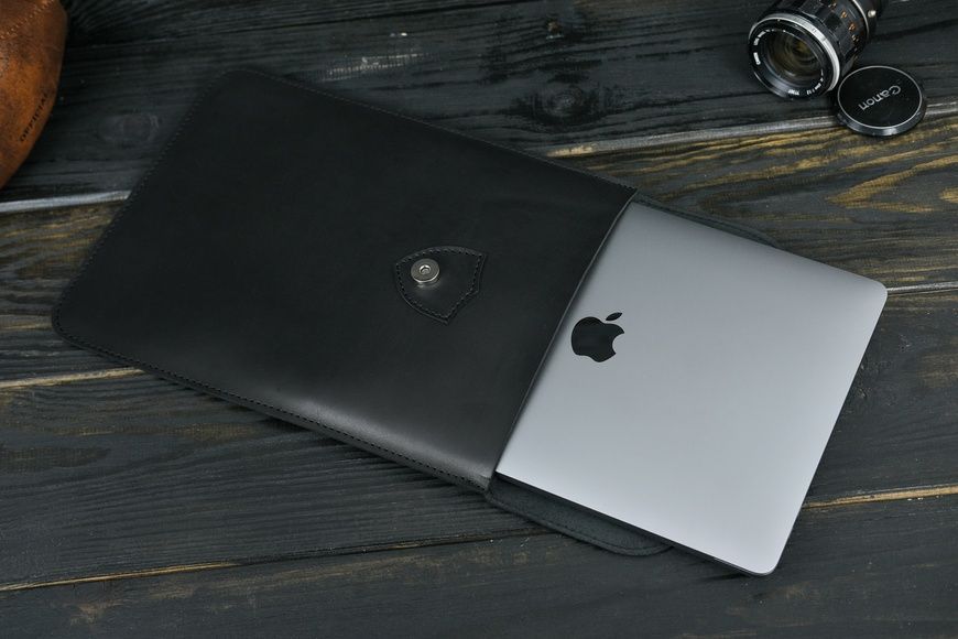 Чохол для MacBook Дизайн №36 з натуральної шкіри колір Чорний 272005 фото