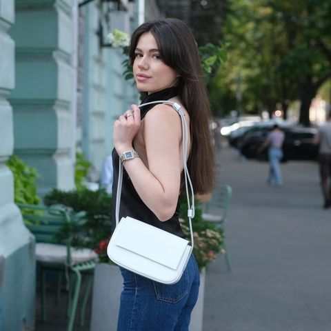 Жіноча сумка Хлоя з натуральної шкіри колір Білий 509018 фото