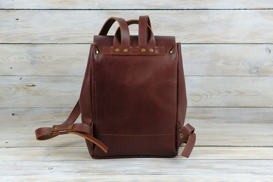 Жіночий рюкзак Фрея з натуральної шкіри колір Вишня, розмір середній 232322434 фото