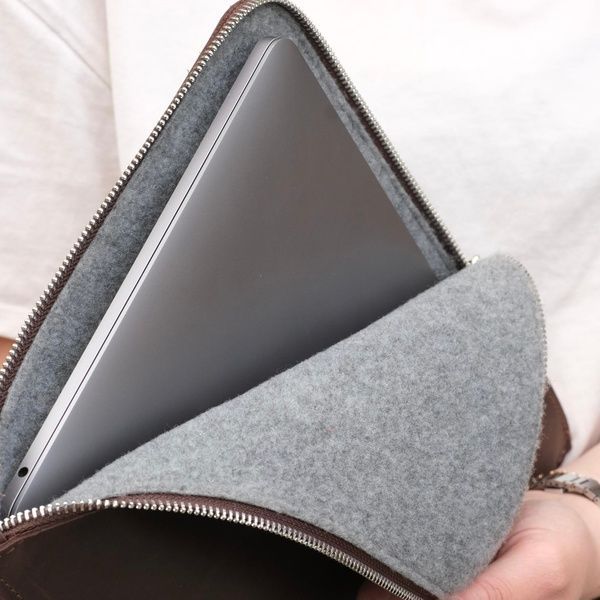 Чехол для MacBook Дизайн №41 из натуральной кожи цвет Шоколад 275006 фото