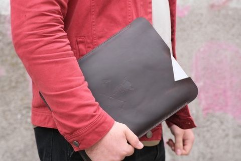 Чехол для MacBook Дизайн №54 из натуральной кожи цвет Шоколад Salе430006 фото