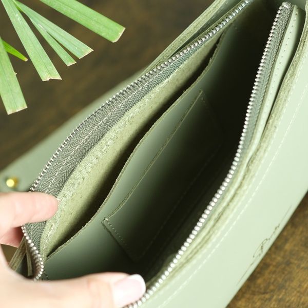 Жіноча сумка Софія з натуральної шкіри колір Фісташка 504011 фото