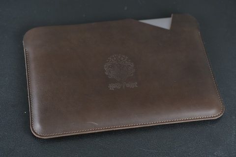 Чехол для MacBook Дизайн №56 из натуральной кожи цвет Шоколад Salе450032 фото