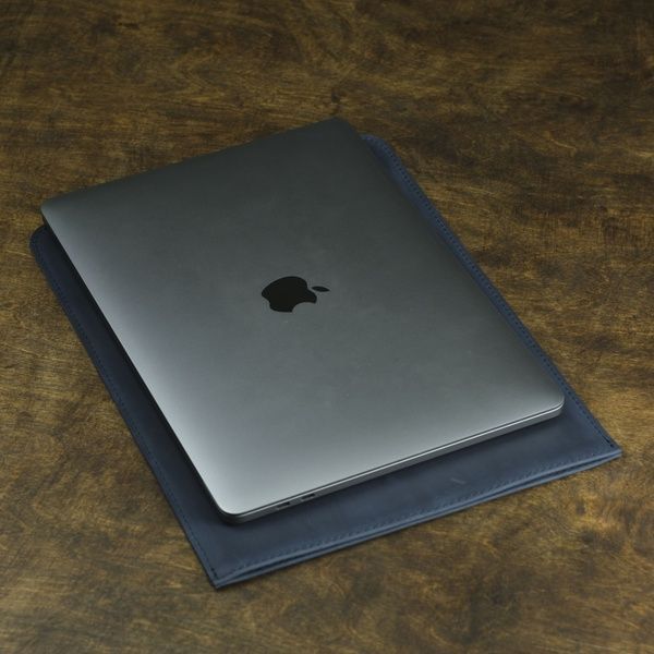 Чехол для MacBook Дизайн №4 из натуральной кожи цвет Синий 284004 фото