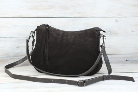 Жіноча сумка з натуральної Замші колір Коричневий SALE12 фото