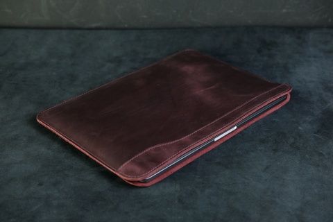 Чехол для MacBook Дизайн №26 из натуральной кожи цвет Бордо 281002 фото
