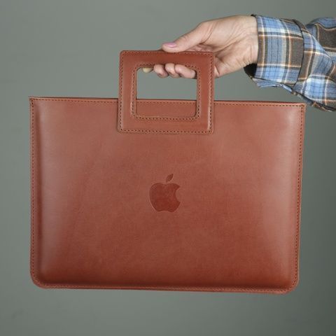 Чехол для MacBook Дизайн №5 из натуральной кожи цвет Коньяк 285001 фото