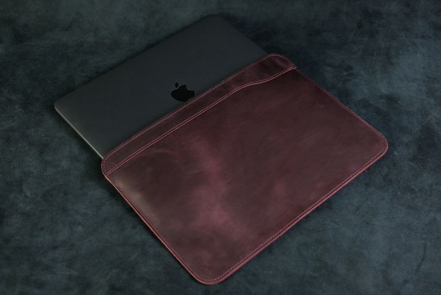 Чехол для MacBook Дизайн №26 из натуральной кожи цвет Бордо 281002 фото