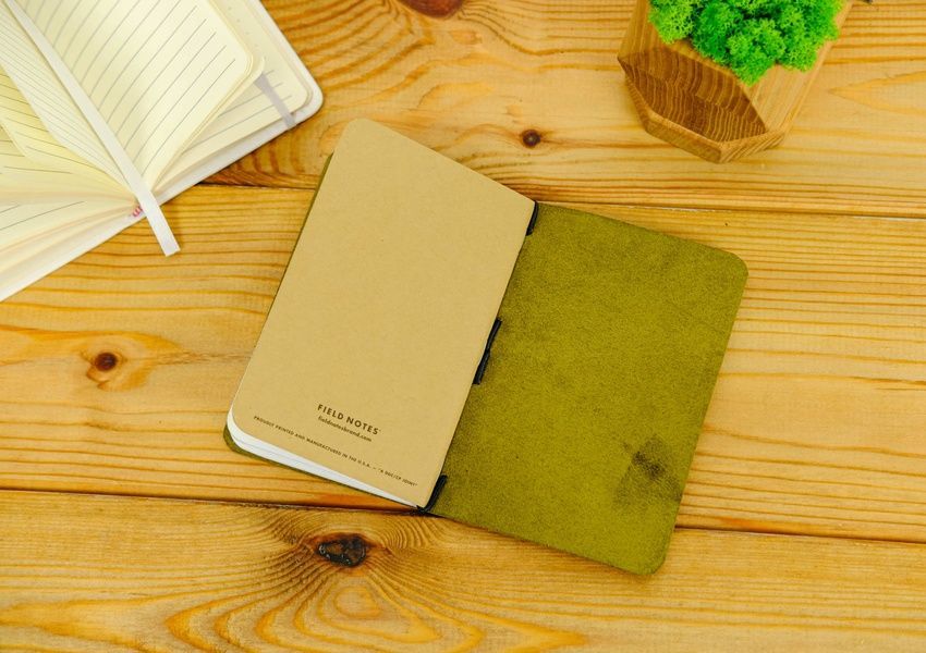 Обложка для Field-Notes из натуральной кожи цвет Оливковый 5720010 фото