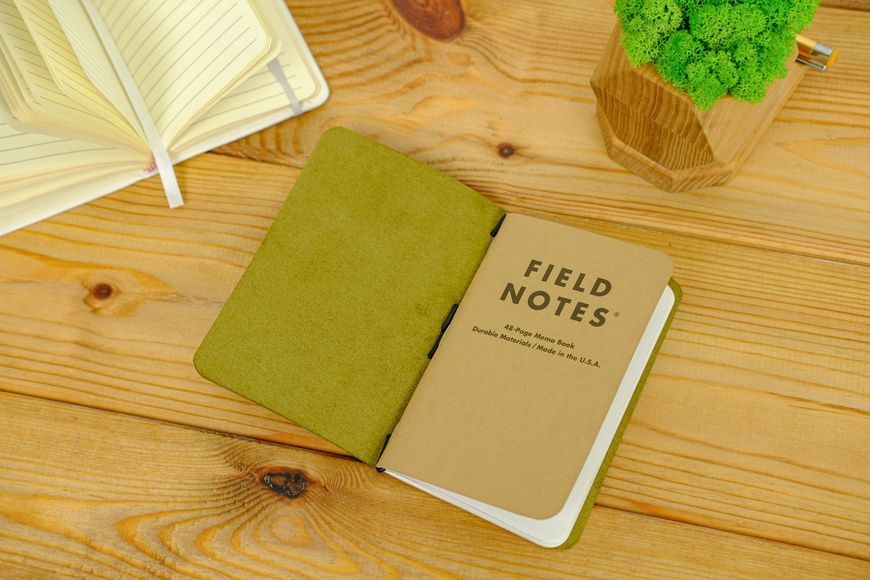 Обложка для Field-Notes из натуральной кожи цвет Оливковый 5720010 фото