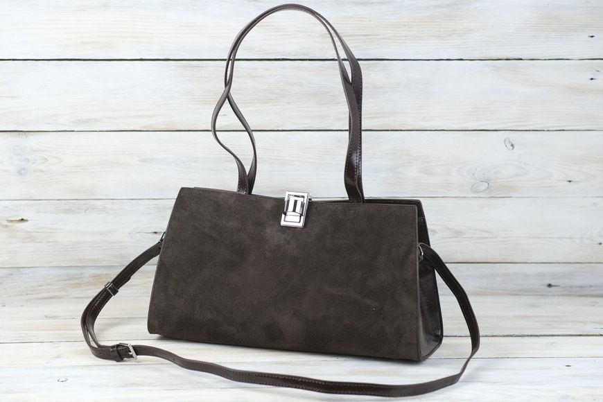 Жіноча сумка з натуральної Замші колір Коричневий SALE14 фото