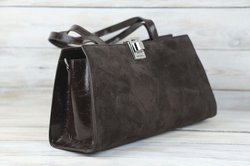 Жіноча сумка з натуральної Замші колір Коричневий SALE14 фото