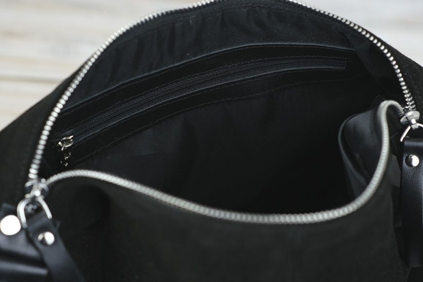 Жіноча сумка з натуральної Замші колір Чорний SALE15 фото