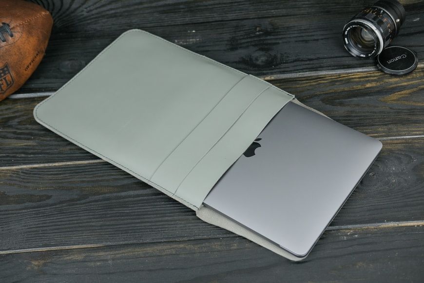 Чехол для MacBook Дизайн №25 из натуральной кожи цвет Серый Sale2670051 фото