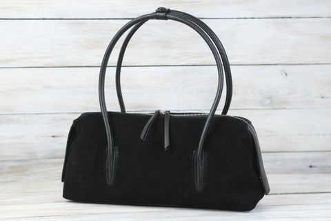 Жіноча сумка з натуральної Замші колір Чорний SALE16 фото