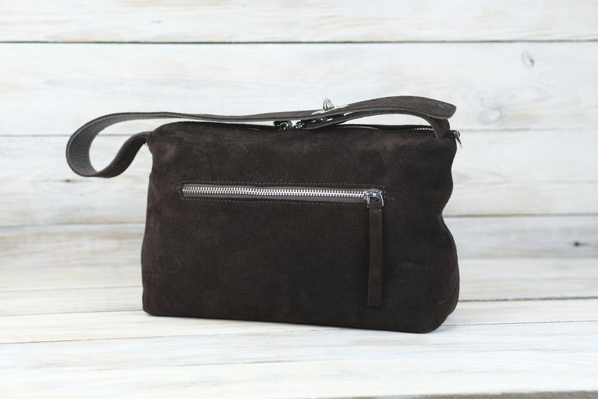Жіноча сумка з натуральної Замші колір Шоколад SALE17 фото