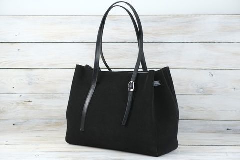 Жіноча сумка з натуральної Замші колір Чорний SALE18 фото