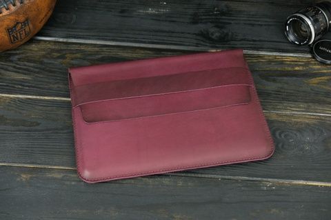 Чехол для MacBook Дизайн №24 из натуральной кожи цвет Бордо Sale266052 фото