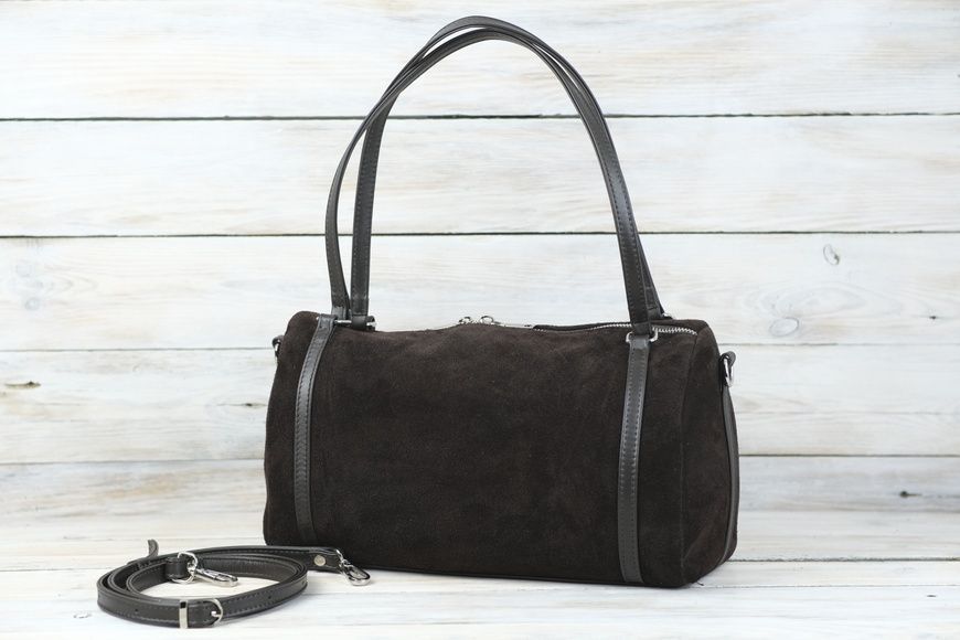 Жіноча сумка з натуральної Замші колір Шоколад SALE21 фото