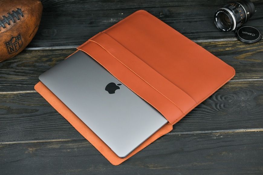 Чохол для MacBook Дизайн №24 з натуральної шкіри колір Коньяк Sale266050 фото