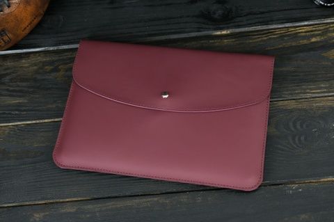 Чехол для MacBook Дизайн №35 из натуральной кожи цвет Бордо Salе2710052 фото