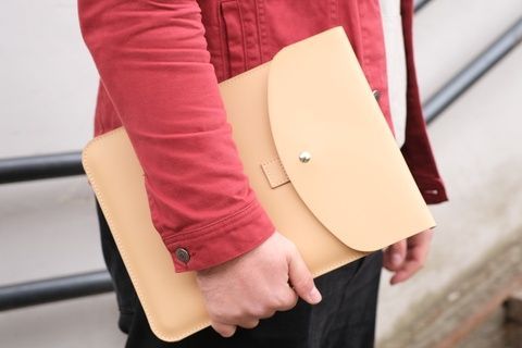 Чехол для MacBook Дизайн №53 из натуральной кожи цвет Бежевый Salе4200016 фото