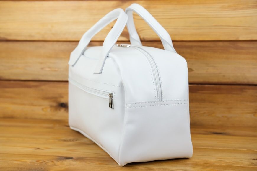 Шкіряна сумка Travel дизайн №82, натуральна Гладка шкіра, колір Білий 142018 фото