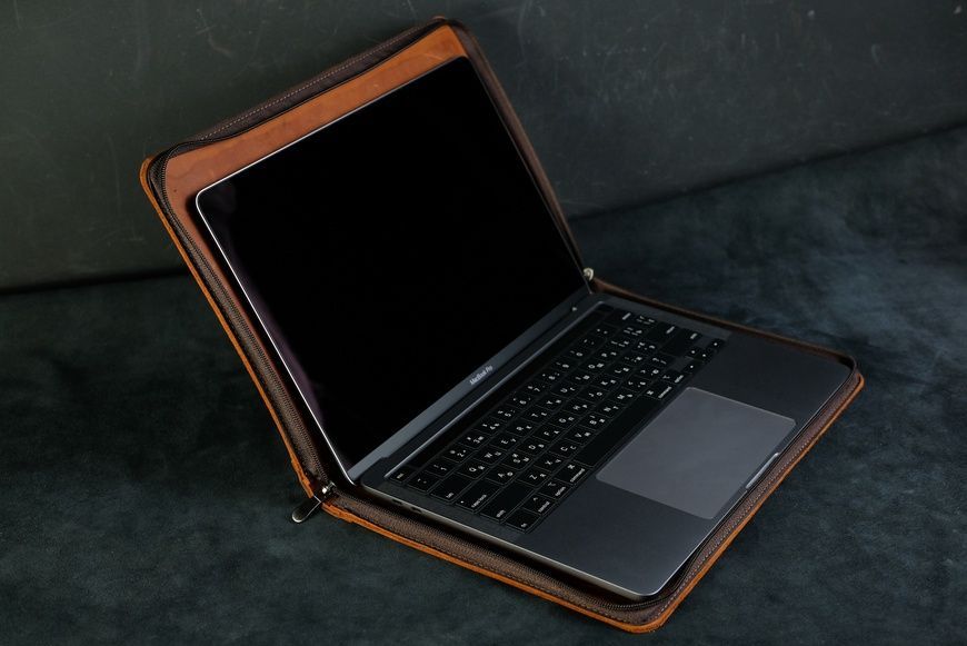 Чохол для MacBook Дизайн №32 з натуральної шкіри колір Коньяк 270001 фото