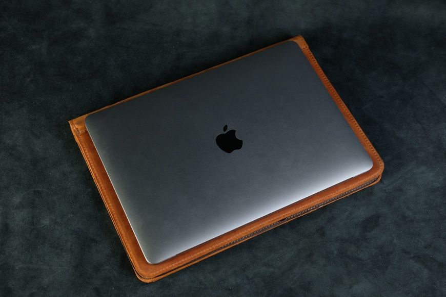 Чохол для MacBook Дизайн №32 з натуральної шкіри колір Коньяк 270001 фото