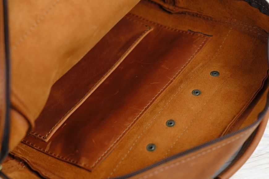 Чоловічий рюкзак №1 з натуральної шкіри колір Коньяк 186001 фото