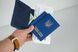 Обкладинка для документів Модель №13 з натуральної шкіри колір Синій 247004 фото